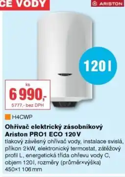DEK Ariston ohřívač elektrický zásobníkový ariston pro1 eco 120 v nabídka