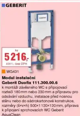 DEK GEBERIT WG431 Modul instalační Geberit Duofix 111.300.00.6 nabídka