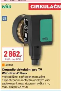 DEK Wilo čerpadlo cirkulační pro tv wilo-star-z nova nabídka
