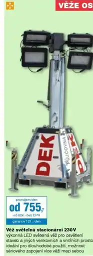 DEK Věž světelná stacionární 230V nabídka