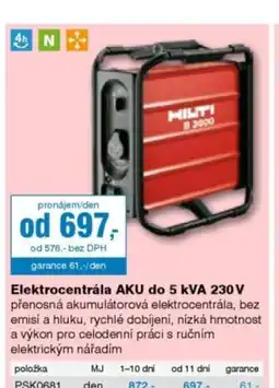 DEK Elektrocentrála AKU do 5 kVA 230 V nabídka