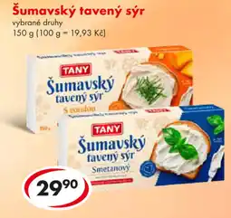 CBA TANY Šumavský tavený sýr nabídka