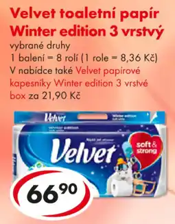 CBA Velvet toaletní papír Winter edition 3 vrstvý nabídka