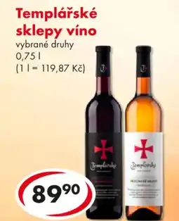 CBA Templářské sklepy víno nabídka