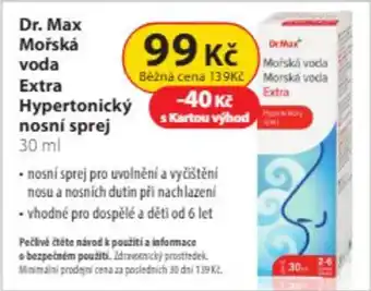 Dr. Max Mořská voda Extra Hypertonický nosní sprej
