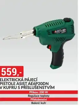 Baumax Elektrická pájecí pistole asist ae6p20dn v kufru s příslušenstvím nabídka