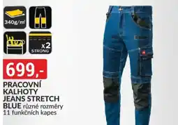 Baumax Pracovní kalhoty jeans stretch blue nabídka