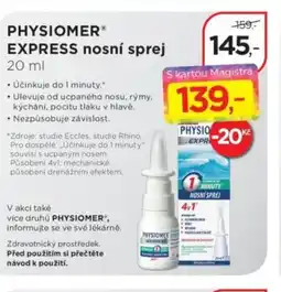 Magistra lékárny PHYSIOMER Express nosní sprej nabídka