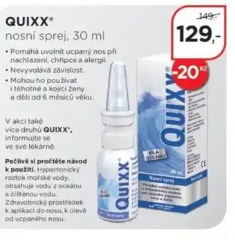 Magistra lékárny QUIXXⓇ nosní sprej nabídka