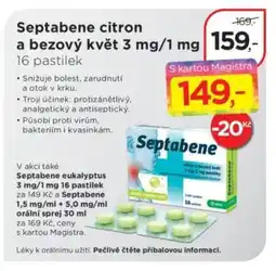 Magistra lékárny Septabene citron a bezový květ 3 mg/1 mg nabídka