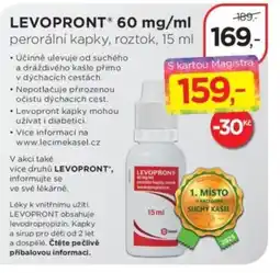 Magistra lékárny LEVOPRONT 60 mg/ml perorální kapky, roztok nabídka