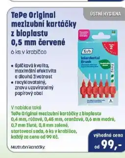 PharmaPoint TePe Original mezizubní kartáčky z bioplastu červené nabídka
