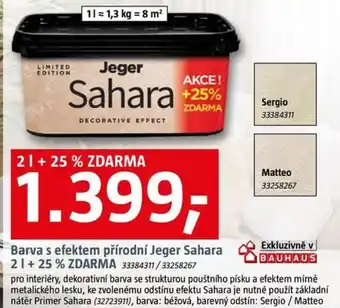 Bauhaus Barva s efektem přírodní Jeger Sahara 21+25% ZDARMA 33384311/33258267 nabídka