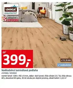 Bauhaus Voděodolná laminátová podlaha nabídka