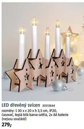 LED dřevěný svícen 30313644