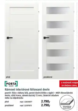 Bauhaus PORTA Rámové interiérové fóliované dveře nabídka