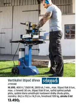 Bauhaus Vertikální štípač dřeva scheppach nabídka