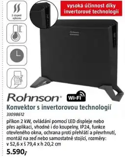 Bauhaus Rohnson® Wi-Fi Konvektor s invertorovou technologií nabídka