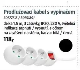 Bauhaus Prodlužovací kabel s vypínačem nabídka