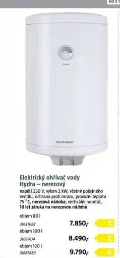 Bauhaus Elektrický ohřívač vody Hydra – nerezový nabídka