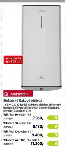 Bauhaus ARISTON Elektrický tlakový ohřívač nabídka