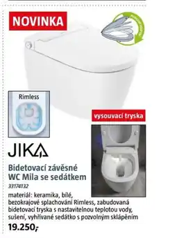 Bauhaus JIKA Bidetovací závěsné WC Mila se sedátkem nabídka