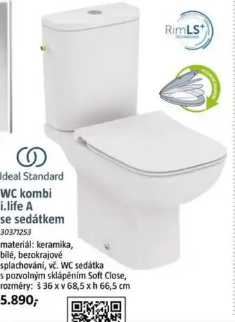 Bauhaus Ideal Standard WC kombi i.life A se sedátkem nabídka