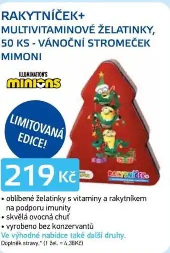 Rakytníček+ multivitaminové želatinky, 50 ks - vánoční stromeček mimoni