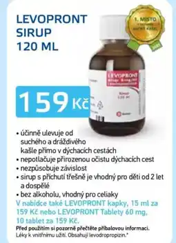 Lékárna AGEL Levopront sirup nabídka
