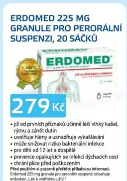 Lékárna AGEL Erdomed 225 mg granule pro perorální suspenzi, 20 sáčků nabídka