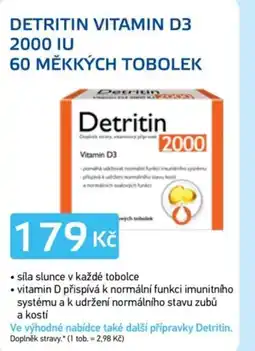 Lékárna AGEL Detritin vitamin d3 2000 iu 60 měkkých tobolek nabídka