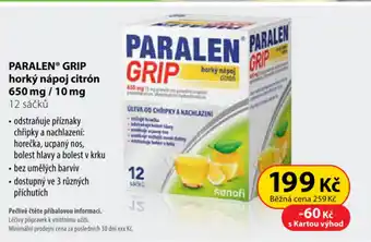 Dr. Max Paralen® grip horký nápoj citrón 650 mg / 10 mg 12 sáčků nabídka