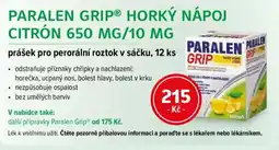 mojelekarna.cz Paralen grip® horký nápoj citrón 650 mg/10 mg nabídka