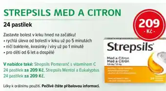 mojelekarna.cz Strepsils med a c 24 pastilek itron nabídka