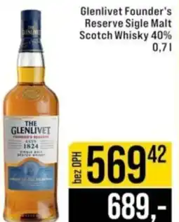 Jip Glenlivet Founder's Reserve Sigle Malt Scotch Whisky 40% nabídka