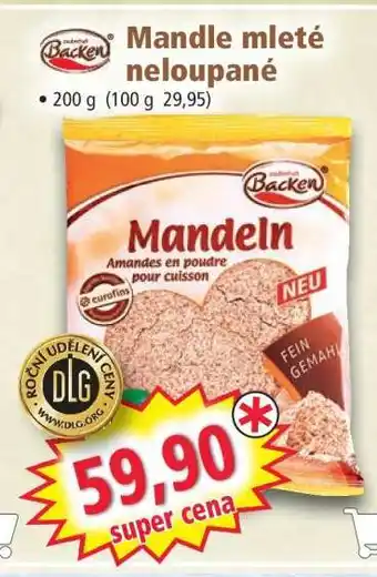 Mandle mleté neloupané