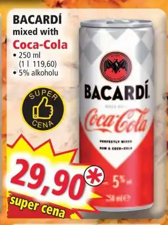 Norma BACARDÍ mixed with Coca-Cola nabídka