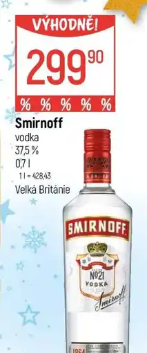 Globus Smirnoff Vodka nabídka