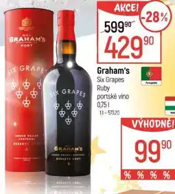 Globus Graham's Six Grapes Ruby portské víno 0,75 l nabídka
