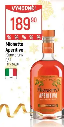 Globus Mionetto Aperitivo nabídka