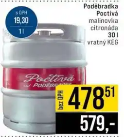 Jip Poděbradka Poctivá malinovka citronáda nabídka