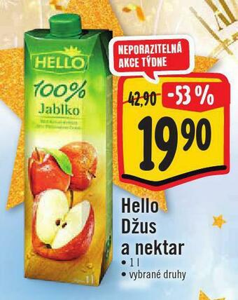 Jip Hello džus a nektar nabídka