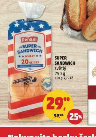 Penny Market Super sandwich nabídka