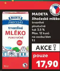 Kaufland MADETA Jihočeské mléko nabídka