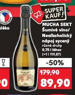 Kaufland Mucha sekt nealkoholický nápoj sycený nabídka
