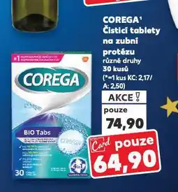 Kaufland Corega čisticí tablety nabídka