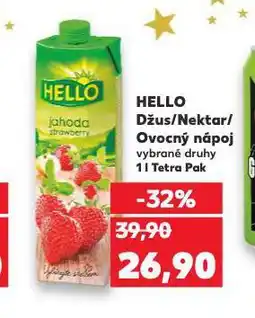 Kaufland Hello ovocný nápoj nabídka