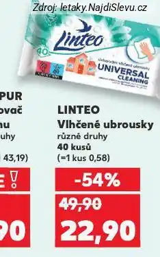 Kaufland Linteo vlhčené ubrousky nabídka