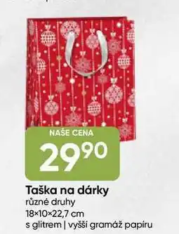 Hruška Taška na dárky různé druhy 18×10×22,7 cm s glitrem nabídka