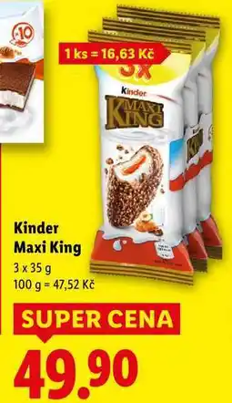 Lidl Kinder Maxi King, 3x 35 g nabídka